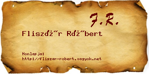 Fliszár Róbert névjegykártya